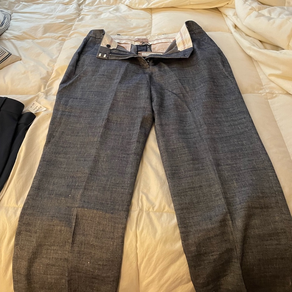 Size 12 never worn, black and white pants Cotton/ linen blend